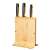 Fiskars Functional Form bamboo knife block with 3 knives