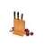 Fiskars Functional Form bamboo knife block with 3 knives, kitchen knife set, knife storage