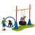 Schleich Farm World Dog Agility Course Playset with boy, two dogs, jump, tire swing, and ramp