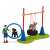 Schleich Farm World Dog Agility Course Playset with boy, two dogs, jump, tire swing, and ramp