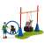 Schleich Farm World Dog Agility Course Playset with boy, two dogs, jump, tire swing, and ramp