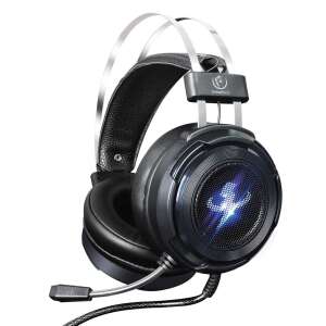 Rebeltec Thor 7.1 Surround Gaming Headset, schwarz, mit blauen LED-Lichtern, kabelgebunden, ohrumschließend, mit Mikrofon - Rebeltec