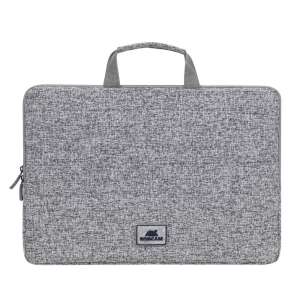 RivaCase 7915 15.6 inch laptop sleeve, light gray, front view - RIVACASE