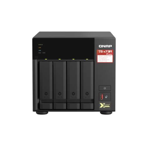 QNAP TS-x73A NAS, мрежово устройство за съхранение с 4 слота, преден изглед