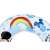 Close-up of rainbow design on Bestway Mickey Mouse and Donald Duck inflatable swim ring for kids