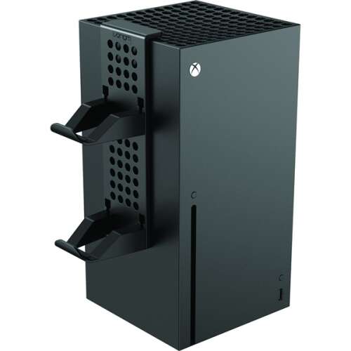Venom VS2885 Xbox Series X Controller Stand, black, holds 2 controllers, mounts to console side
