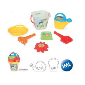 Wader homokozó készlet tengeri állatokkal, vödörrel, lapáttal, gereblyével, locsolókannával, szitával és formákkal - Felfújható játék & Strandjáték