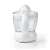 Nedis Citrus Press, side view of the white electric citrus juicer with 0.7-liter reservoir