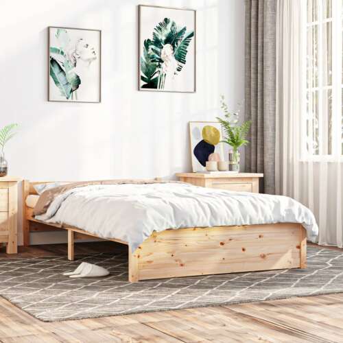 vidaXL tömör fa ágykeret 120x190 cm (4FT Small Double) 69992225 - Hálószoba bútor