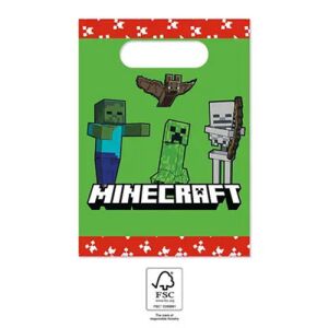 Minecraft papír ajándéktasak Creeper, Zombi és Csontváz karakterekkel - Minecraft