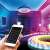 Phenom RGB SMD Smart LED Strip zainstalowany w sypialni, sterowany smartfonem