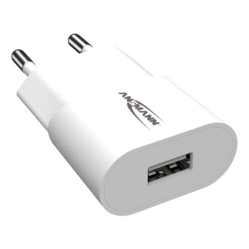 Încărcător USB-A Ansmann HC105, alb, 5W, vedere din unghi