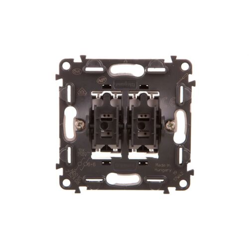 Mecanism intrerupator dublu Legrand, Plastic, 10A, Negru (752008) (752008) 133938396