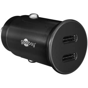 Goobay 2x USB Type-C ładowarka samochodowa, czarna, 30W - Ładowarka samochodowa