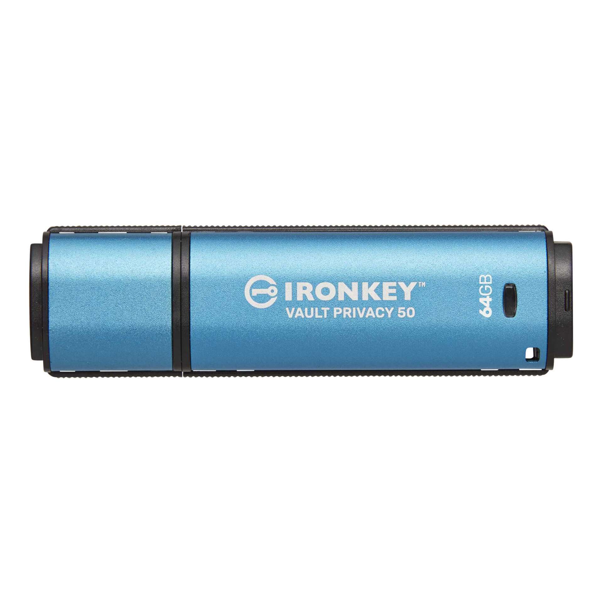 Kingston 64gb ironkey vault privacy 50 usb 3.0 pendrive - kék