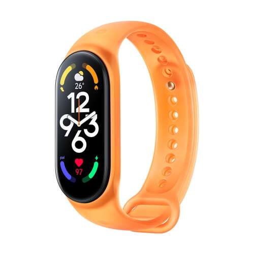 Xiaomi Mi Band 7 neon narancssárga szilikon szíj, okosóra szíj csere - Okos eszköz