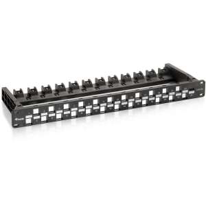 Equip 769225 24 portos Cat.6A patch panel, fekete, 19 hüvelyk, 1U - Equip