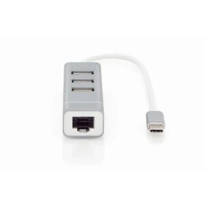 HUB USB Digitus 1x RJ-45  + 3x USB-A 2.0 (DA-70253) 133490060 - Koncentrator USB