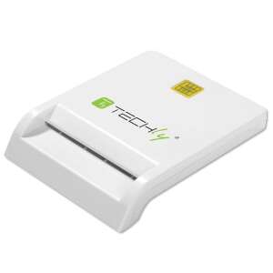 Techly Smart Card olvasó, USB 2.0, fehér, közeli kép - Külső kártyaolvasó