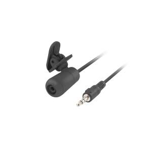 NATEC NMI-1351 čierny klip mikrofón, viditeľná je hlava mikrofónu, klip a 3,5 mm jack - Natec