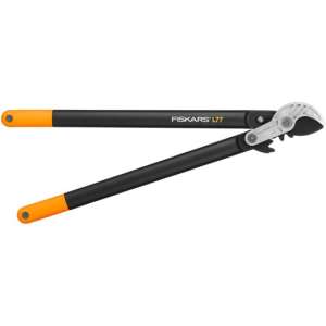 Fiskars L77 PowerGear Foarfecă de tăiat crengi, mânere negre și portocalii, fundal alb - Foarfeci gradinarit