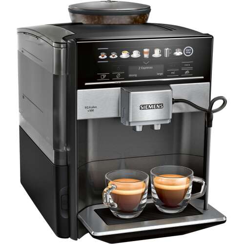 Siemens TE655319RW Fekete Automata Kávéfőző ferde nézet