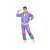 80er Jahre Retro Jogging Anzug - Lila - L 85116306