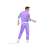 80er Jahre Retro Jogging Anzug - Lila - L 85116306