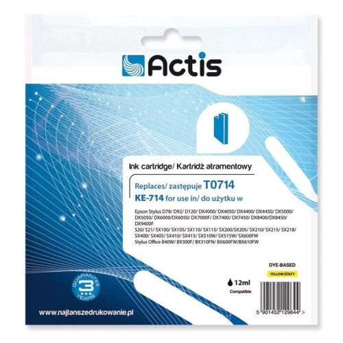Actis Epson T0714 Sárga Tintapatron