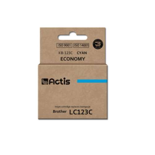 Actis Cián Tintapatron, kompatibilis a Brother LC123C-vel, gazdaságos csomag