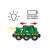 BRIO green battery powered freight engine, number 7, with headlights, battery not included