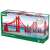 BRIO World Double Suspension Bridge packaging, red wooden bridge for train tracks, toy bridge for kids