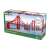 BRIO World Double Suspension Bridge packaging, red wooden bridge for train tracks, toy bridge for kids