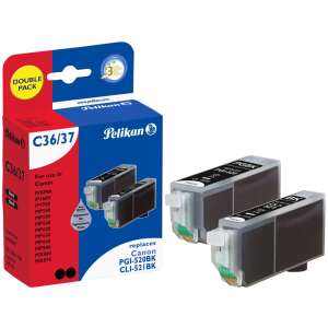 Pelikan Canon PGI-520/CLI-521 BK Kompatible Tintenpatrone - Schwarz (2 Stk.) 70057098 - Bürotechnik