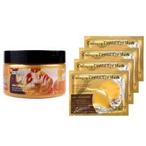 Set pentru Reintinerirea Tenului cu Masca de Fata cu Melc, Aur 24K, Colagen si 4 Seturi x 2 Plasturi pentru Ochi