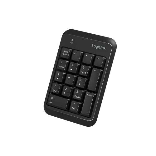 LogiLink ID0201 Wireless Numeric Keypad, black, angled view