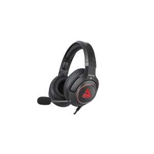 Savio Vertigo 7.1 Surround Gaming Headset, черно и червено, 3/4 изглед - Гейминг