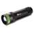 GP C32 LED flashlight, black and green, angled view