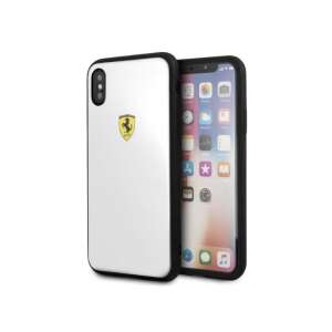 Ferrari On-Track Apple iPhone X Akril Tok - Fehér / Fekete telefontok, fehér színben fekete szegéllyel, Ferrari logóval - Ferrari Telefontok