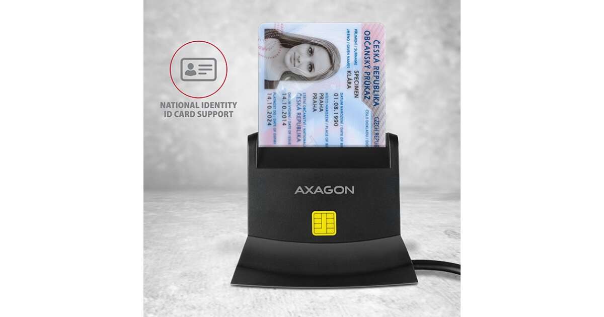 Axagon CRE-SM2 USB 2.0 Smart / ID / SD / MicroSD / SIM card reader ...