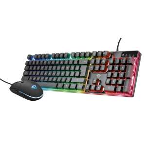 Trust GXT 838 Azor USB Gaming-Tastatur und Maus-Kombination, schwarz, RGB-Hintergrundbeleuchtung - Trust