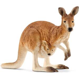 Schleich Red Kangaroo with Joey Figurine - Schleich