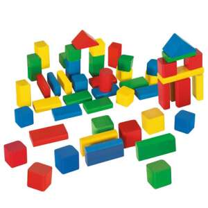 Eichhorn 50 piece wooden building blocks set, colorful blocks for creative play - Eichhorn