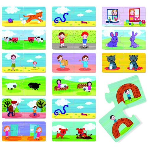 Headu Ellentétek Logikai Puzzle - 28 Kártya, 3-6 Év