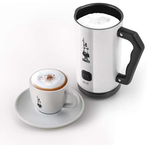 Spumator de lapte Bialetti MKF02, alb, pentru a face cappuccino cu lapte spumat