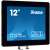 iiyama ProLite TF1215MC-B1 12 hüvelykes érintőképernyős monitor, elülső nézet márkanévvel és specifikációkkal