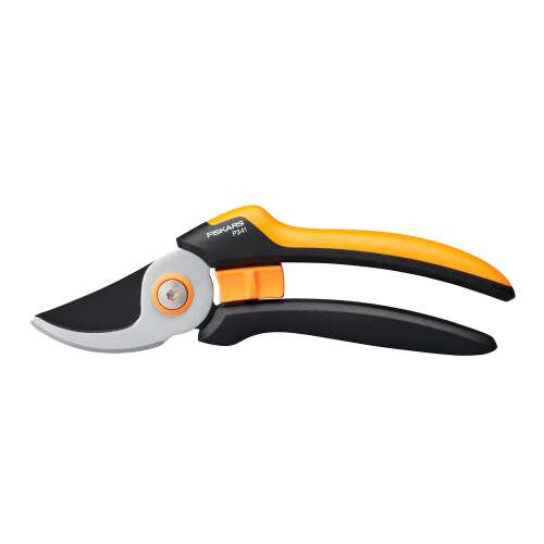 Fiskars Solid P341 Bypass-Gartenschere, gelbe und schwarze Griffe, silberne Klingen