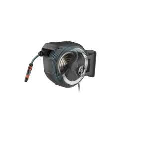 Gardena RollUp M/L Wand-Schlauchbox mit 25 m Schlauch, Verbindungsschlauch und Sprühdüse - Garten
