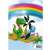 Herma Dinosaur Sticker Album, A5 size, back cover with green dinosaur and rainbow