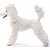 Schleich Poodle Figurine, white, hand-painted, realistic, collectible toy, side view
